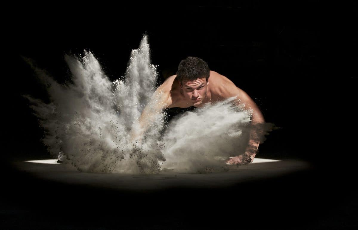 man smash the ground