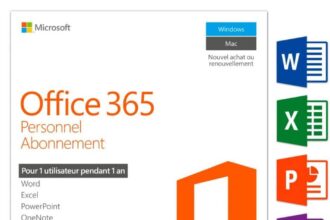 Applications Office 365 sur un écran d'ordinateur portable