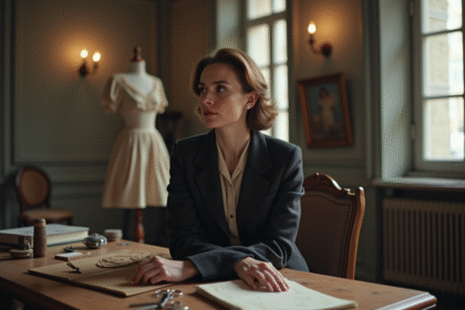 Femme élégante des années 1930 dans un atelier parisien