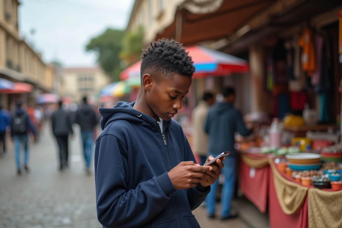 Garçon malgache vérifiant l