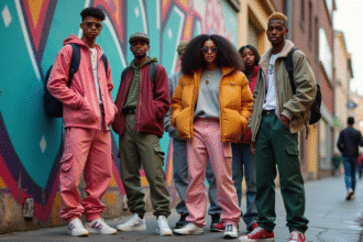 Tendances streetwear 2025 avec collaborations luxe et mode urbaine