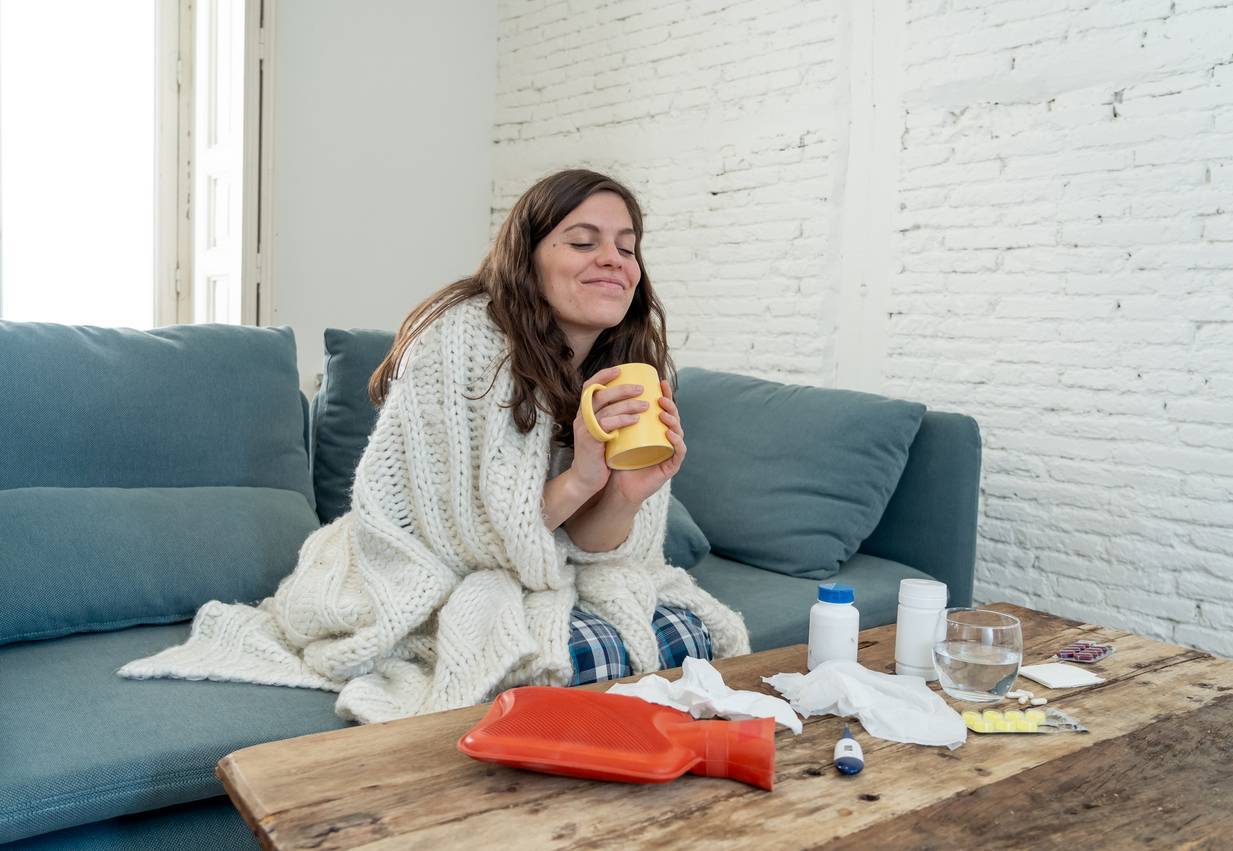 se réchauffer en hiver avec bouillotte