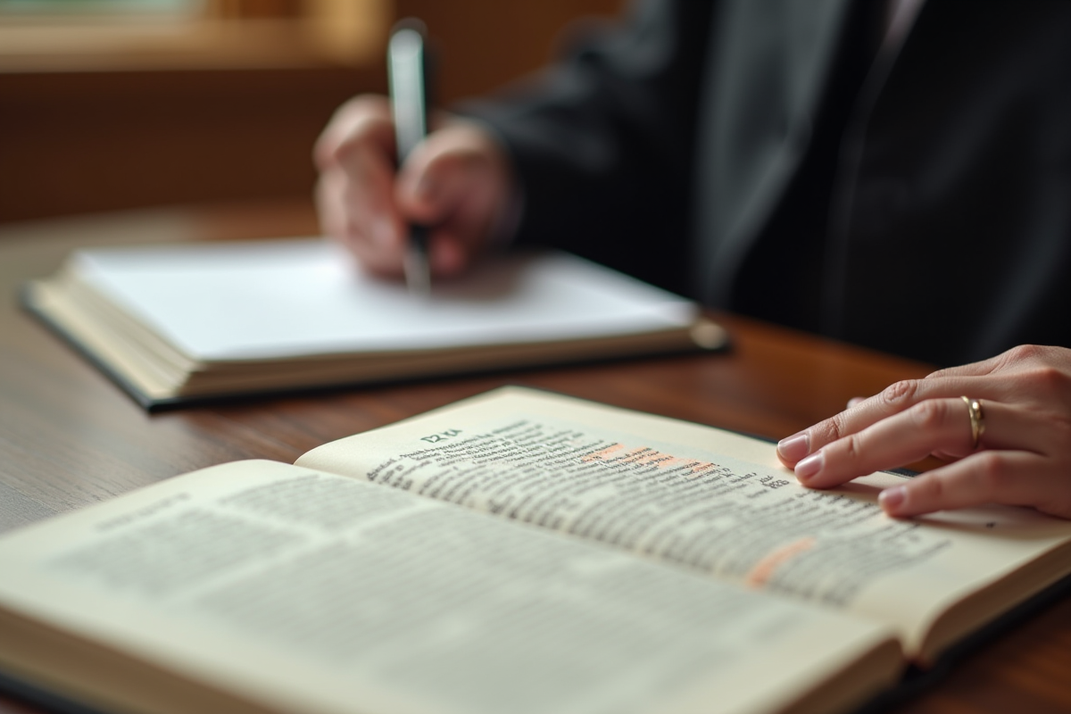 Juge prenant des notes près de l
