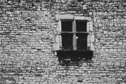 grayscale photo of wall