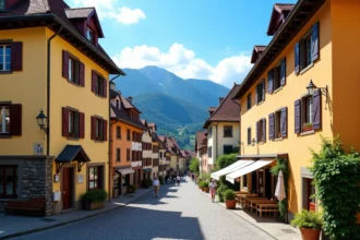 Vues panoramiques des montagnes et vallées près de la frontière franco-suisse