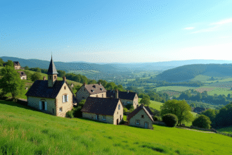 Vue panoramique d un village provençal charmant en campagne